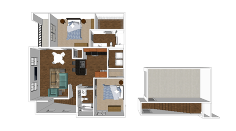 Spacious two bedroom apartment, with attached garage on select units